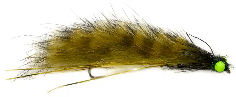 Fulling Mill Streamer - Mini Weighted Snake Olive & Gold Barbless-