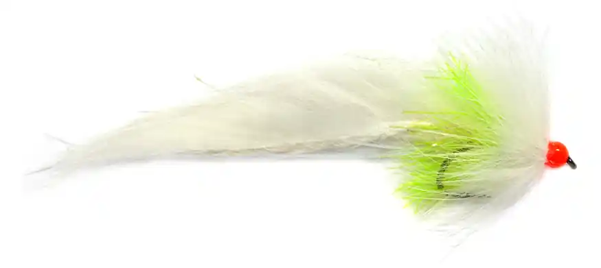 Fulling Mill Streamer - Fluff Cat White Tungsten Barbless-
