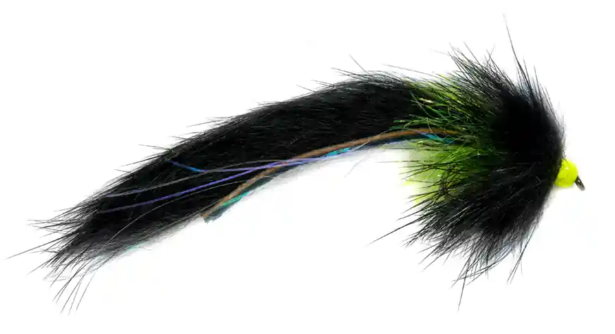 Fulling Mill Streamer - Fluff Cat Black Tungsten Barbless-
