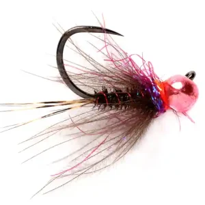 Fulling Mill Nymphe - CDC Hot Spot Pheasant Tail Jig Purple Barbless- 18