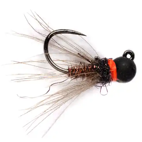 Fulling Mill Nymphe - CDC Pheasant Tail Jig Matte Black Barbless- 16