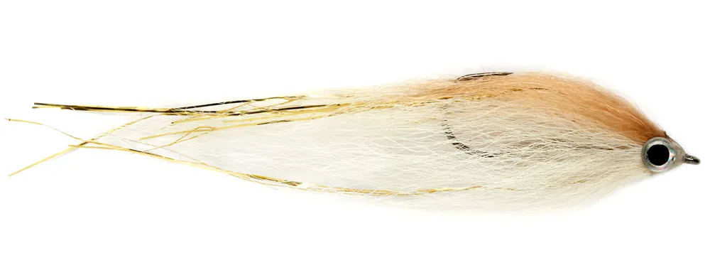 Fulling Mill Streamer - Daz's Bendback Minnow tan & white-
