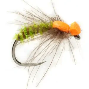 Fulling Mill Trockenfliege - Procter's Spent Caddis Green Orange Barbless-