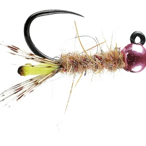 Soldarini Tungsten Jig Nymphe - Metallic Pink Bead Caddis- 14