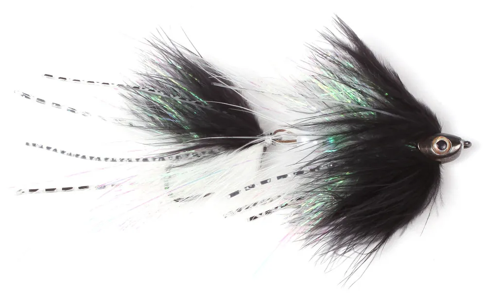 Guideline Streamer - Scull Bunker Marabou black/white-