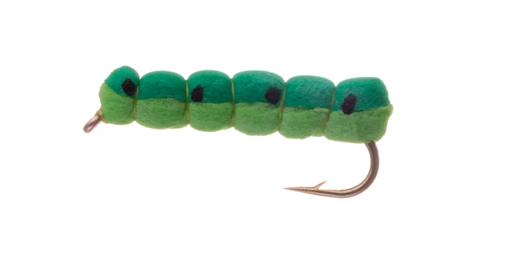 Vania Realistic Green Caterpillar Trockenfliege-
