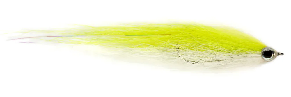 Fulling Mill Streamer - Daz's Bendback Minnow chartreuse & white-