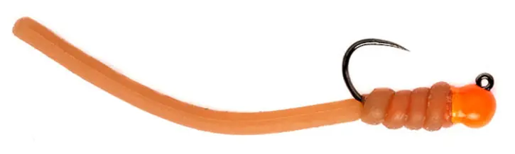 Fulling Mill Nymphe - Tungsten Squirminator Hot Head Jig Tan Barbless-