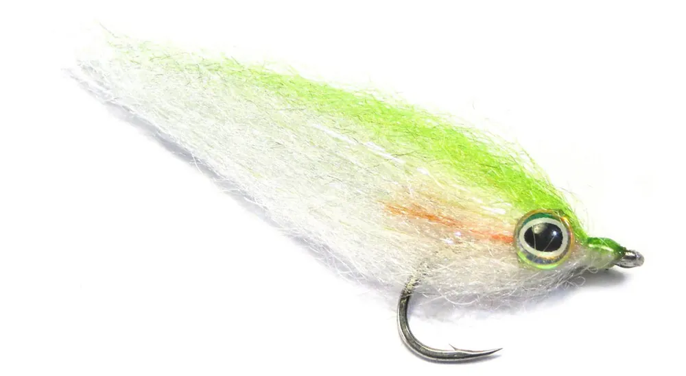 Fishient H2O Streamer - Mirror Image Bunker chartreuse & white-