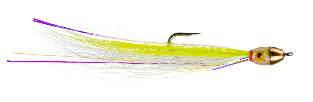 Guideline Streamer - Jiggy Fly chartreuse/white-