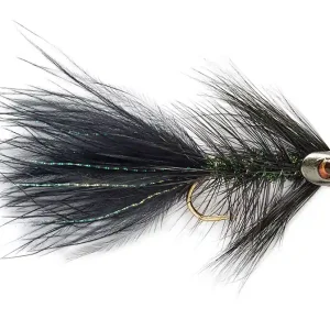 Fulling Mill Streamer - Wooly Bugger grizzly schwarz-