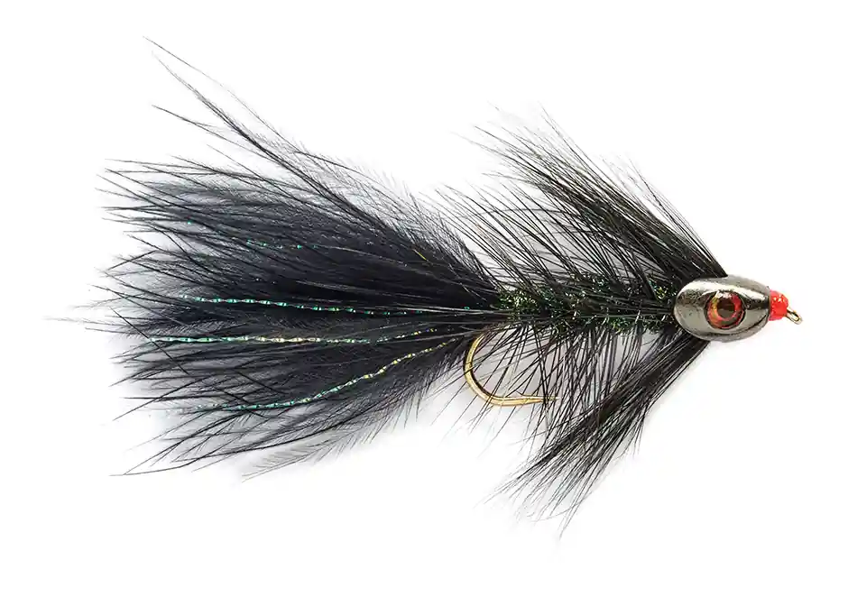 Fulling Mill Streamer - Wooly Bugger grizzly schwarz-