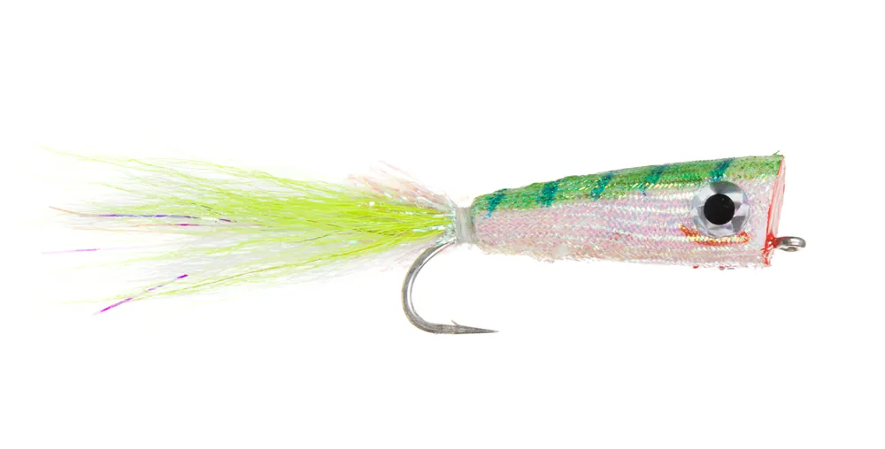 Fulling Mill Streamer - Mylar Popper chartreuse/white-