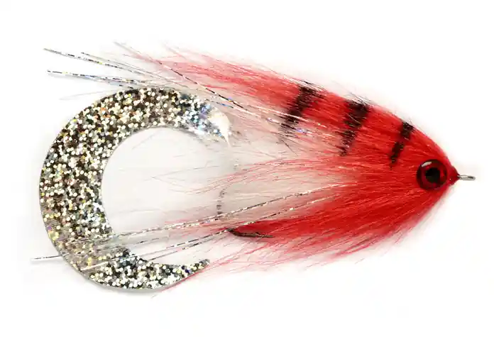 Fulling Mill Hechtstreamer - Paolo's Wiggle Tail White Red-