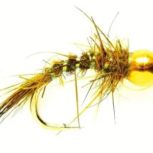 Fulling Mill Nymphe - Gold Nugget Hare Ear Oilve-