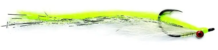 Fulling Mill Salzwasserfliege - Mega Clouser Chartreuse & White-