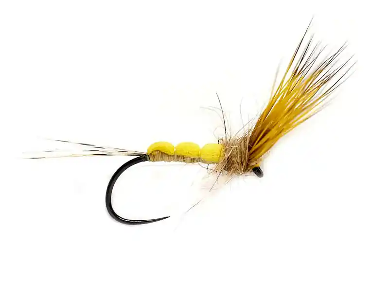 Fulling Mill Trockenfliege - Foam Bodied May Dun Barbless yellow-