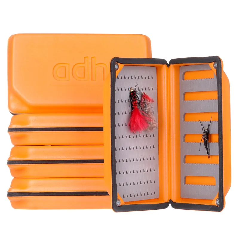 adh-fishing Foam Fly Box Fliegendose Large Ultralight Rainproof orange-