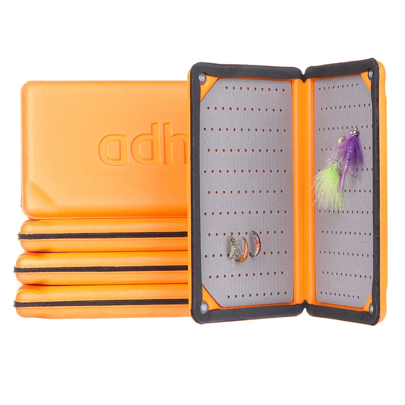 adh-fishing Foam Fly Box Fliegendose Nymph Ultralight Rainproof orange-