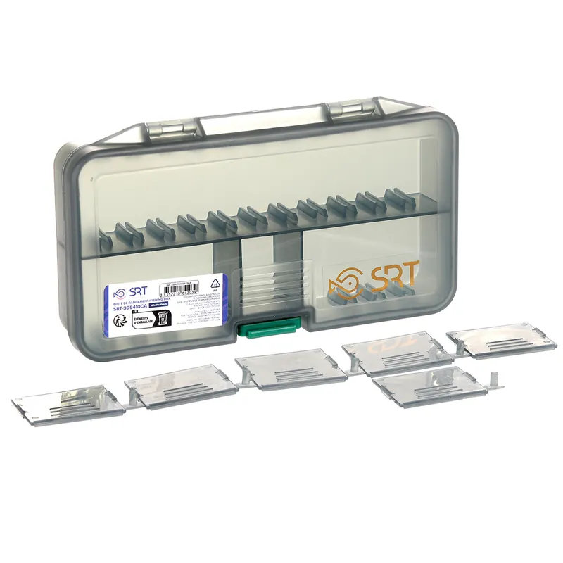 Fliegenbox, Kunstköderbox und Kleinteilebox 10 Fächer, 6 Einteiler 16,1 x 9,1 x 3,1 cm-