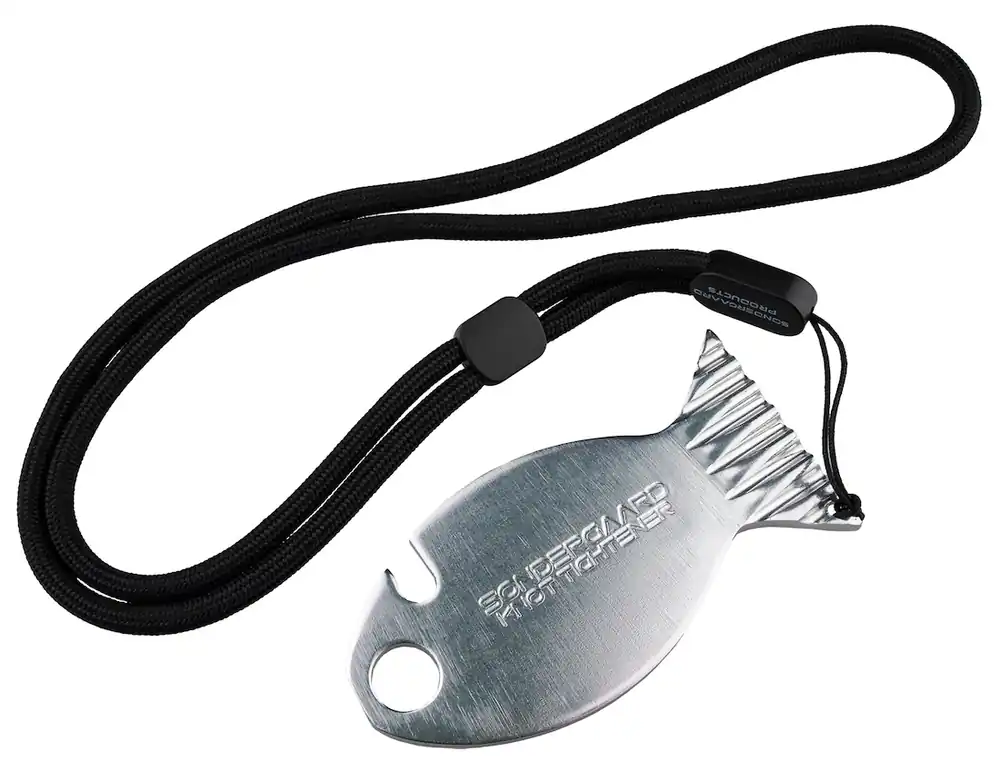Future Fly Knot Tightener Alu Silver with Lanyard-