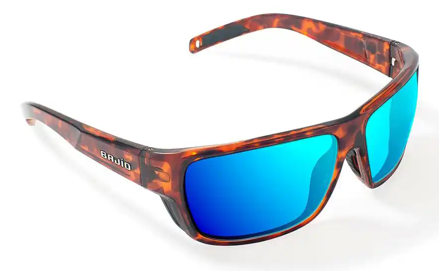 Bajio Polarisationsbrille Rigolets - Brown Tort Gloss (Blue Mirror Glass)-