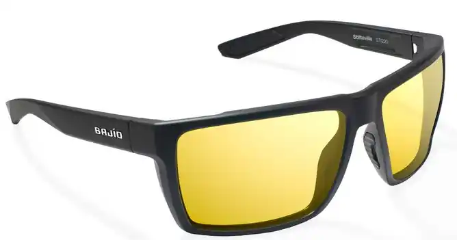 Bajio Polarisationsbrille Stiltsville - Black Matte Yellow Mirror Glass-