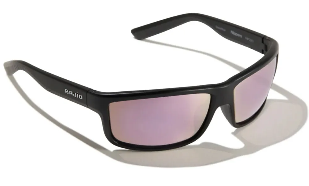Bajio Polarisationsbrille Nippers - Black Matte (Rose Mirror PC)-