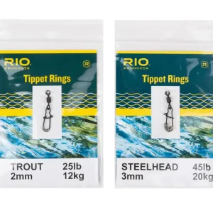 Rio Tippet Ringe mit Einfädelhilfe (Vorfachringe bzw. Pitzenbauerringe)-