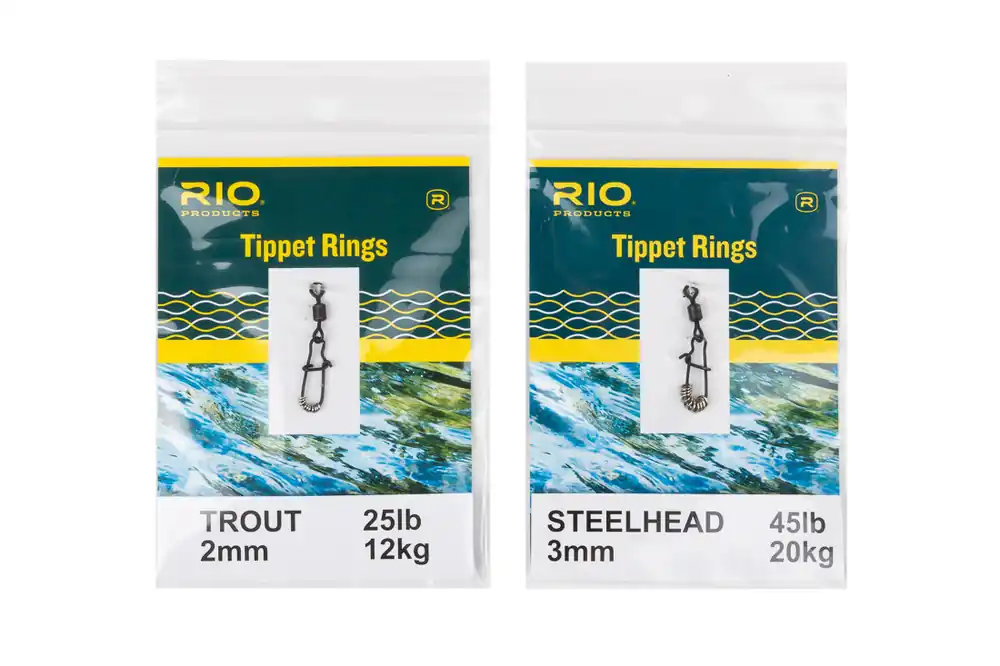 Rio Tippet Ringe mit Einfädelhilfe (Vorfachringe bzw. Pitzenbauerringe)-