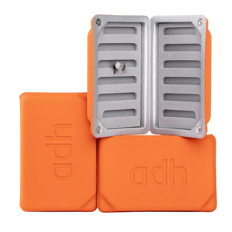 adh-fishing Foam Fly Box Fliegendose Medium Ultralight orange-