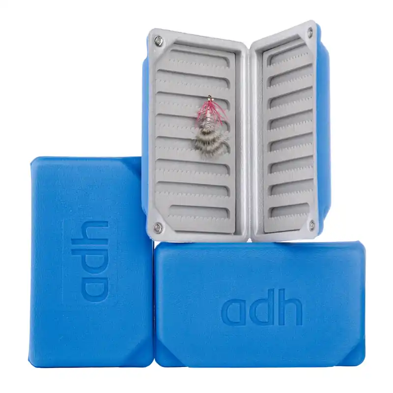 adh-fishing Foam Fly Box Fliegendose Large Ultralight blue-