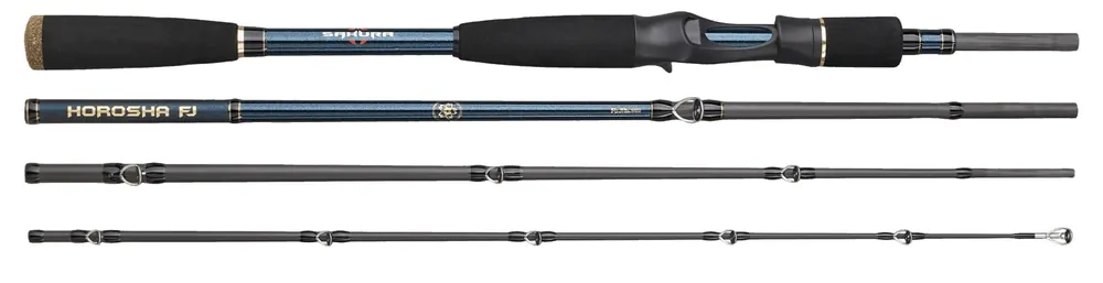 SAKURA HOROSHA FJ CASTING HOC 4-teilige Baitcast Reiserute mit Fuji Components- 664 XH - 6,6 ft (1,98 m) - 21-70 g