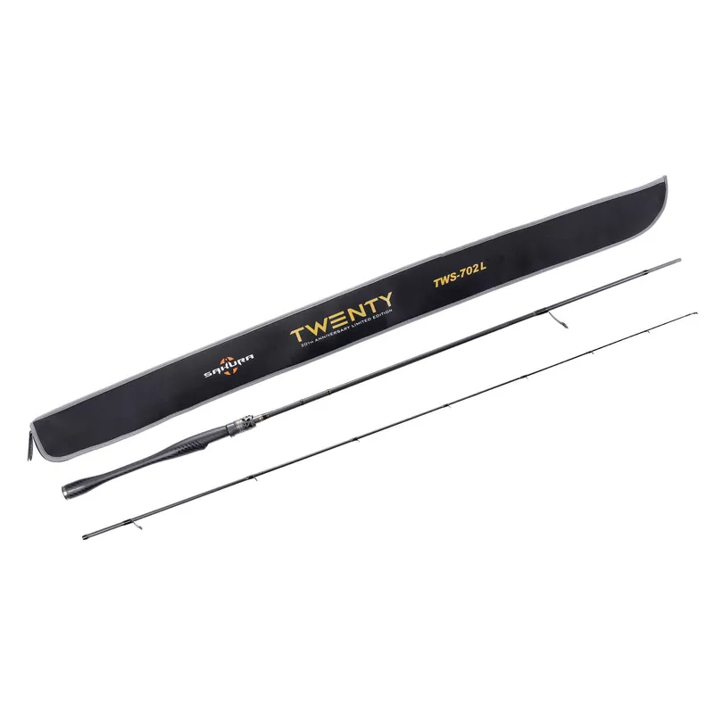 SAKURA TWENTY SPINNING TWS 702 L 7 ft (2,13 m) - 2-7 g Fuji Components 2pc-