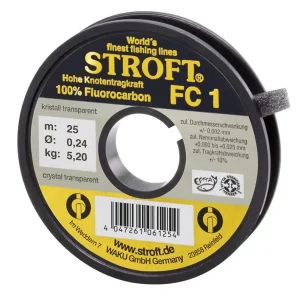 Stroft FC1 Fluorocarbon Vorfachmaterial 25 m/Spule- 0,10 mm