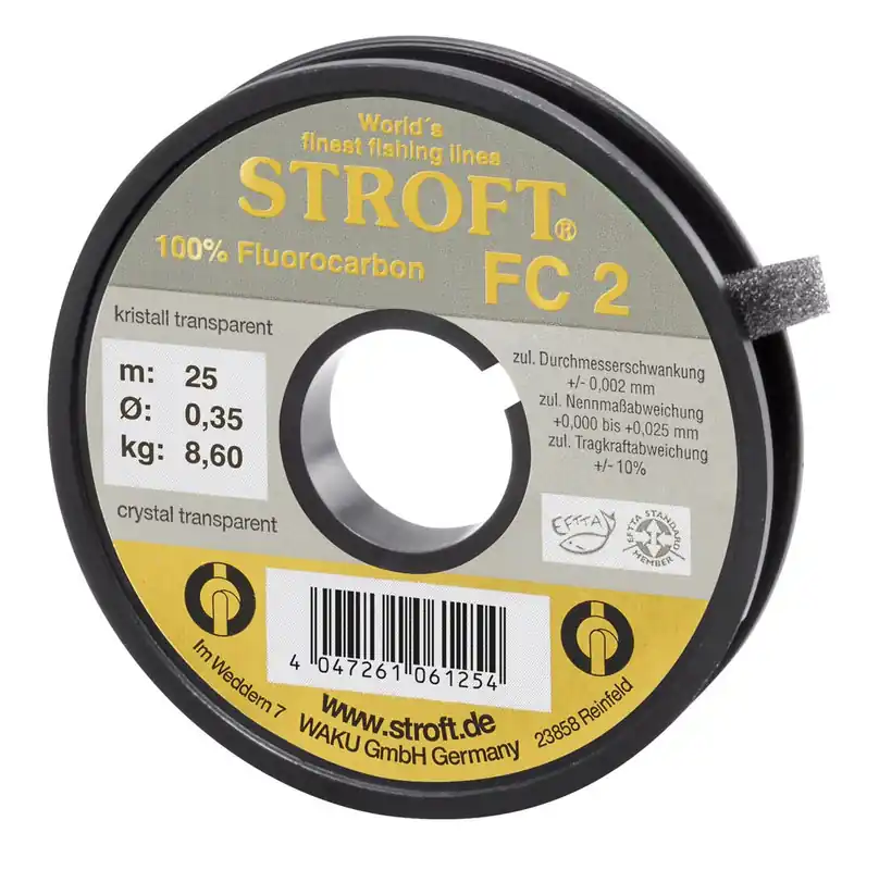 Stroft FC2 Fluorocarbon Vorfachmaterial 25 m/Spule- 0,11 mm